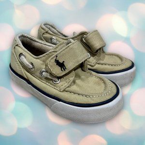 U.S. Polo Ralph Lauren Baby Boy’s Beige Tan Velcro Sneakers Shoes Size 5